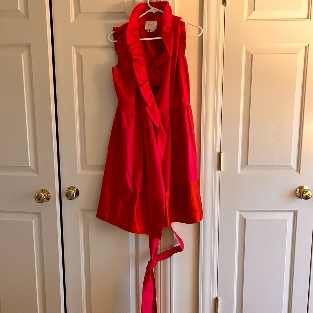 Kate Spade Pink and Orange Ruffled Dress